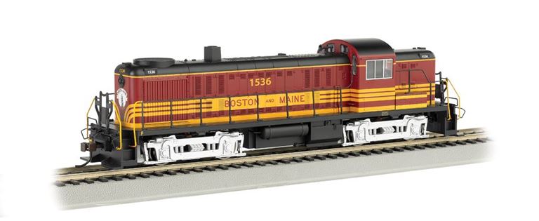 BACHMANN 63903 Дизельный локомотив Alco RS-3 (звук) жёлтый, H0, III, Boston&Maine #1536, DCC 