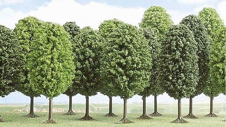 BUSCH 6486 Лиственные деревья (12 шт, ~70—125 мм), 1:72—1:120