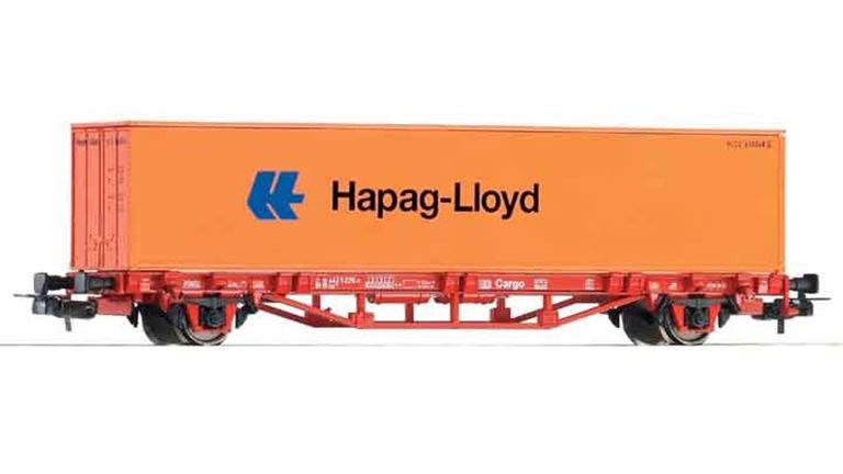 PIKO 57700 Фитинговая платформа Lgs579 с 40-футовым контейнером «Hapag-Lloyd», H0, V, DB AG