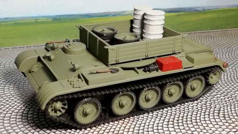 RUSAM-T-54-120 Тягач на базе танка Т-54 с белыми бочками, 1:87, 1948—1974, СССР