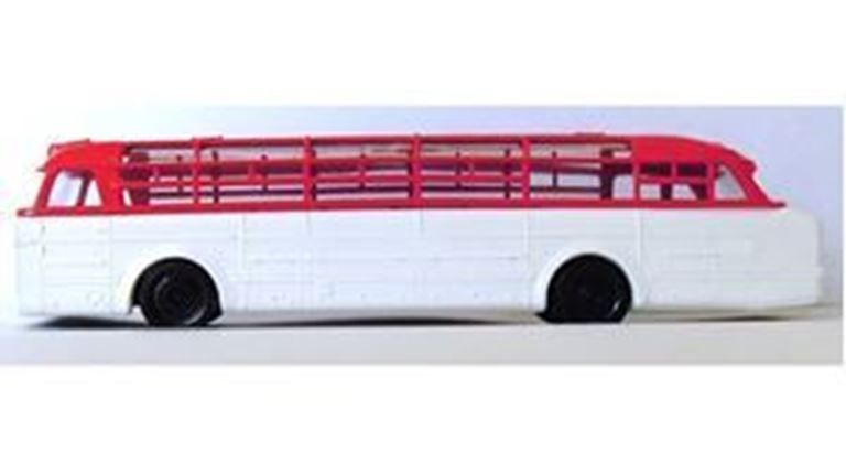 MODELLTEC 14108518 Туристический автобус Икарус 55 (бело-красный), 1:87, 1953—1972, СССР