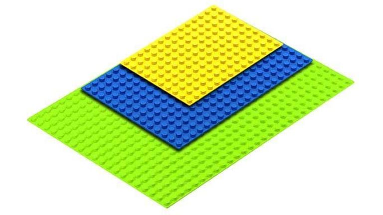 HUBELINO 400130 3 платы (площадки) различных размеров для блоков, совместимых LEGO Duplo®