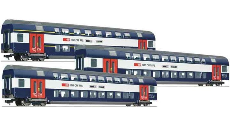 ROCO 64132X1 Двухэтажный вагон DoSto 2/2, 1/2 класса, H0 (1:93), VI, SBB, DC