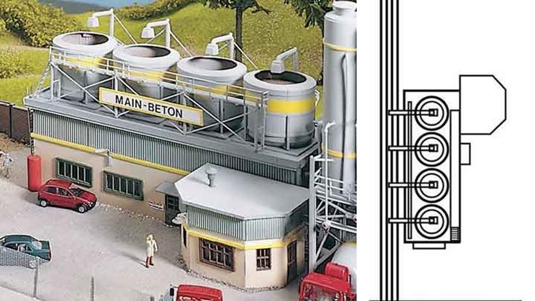 PIKO 61130 Бетоносмесительная установка на фабрике «MAIN-BETON», 1:87