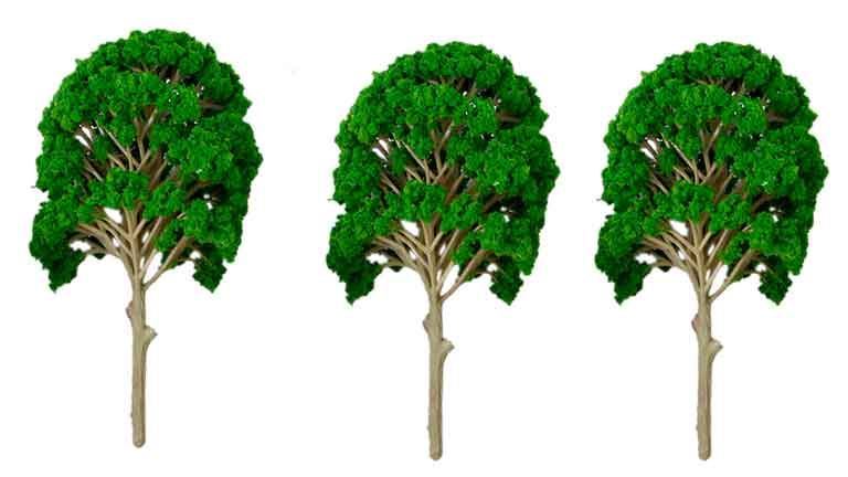CMOD DLS050x3 Лиственные деревья ~150 мм (пластик, 3 шт.), 1:35—1:100