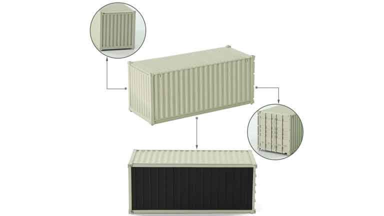 CMOD CON08720 beige gray 20 футовый контейнер (бежево-серый), 1:87