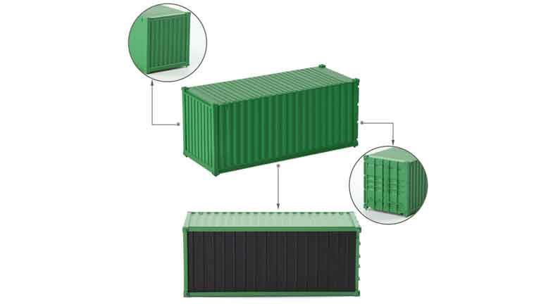 CMOD CON08720 green 20 футовый контейнер (зеленый), 1:87