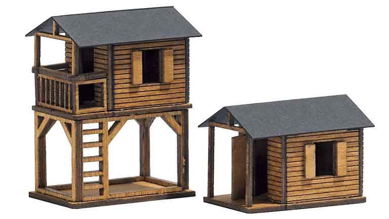 BUSCH 1486 Детские игровые домики из дерева (2 шт.), 1:72—1:100