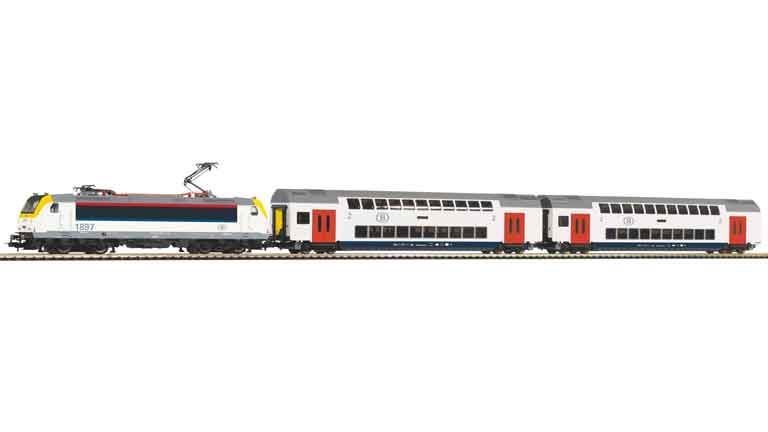 PIKO 97943 Аналоговый стартовый набор «Пассажирский поезд с электровозом Rh E186», H0, VI, SNCB