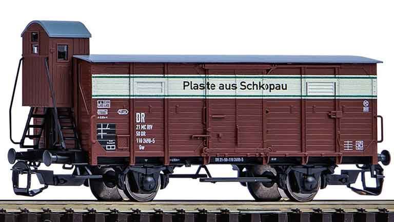 PIKO 47762 Товарный вагон с тормозной будкой G02 «Plaste aus Schkopau», TT, III, DR