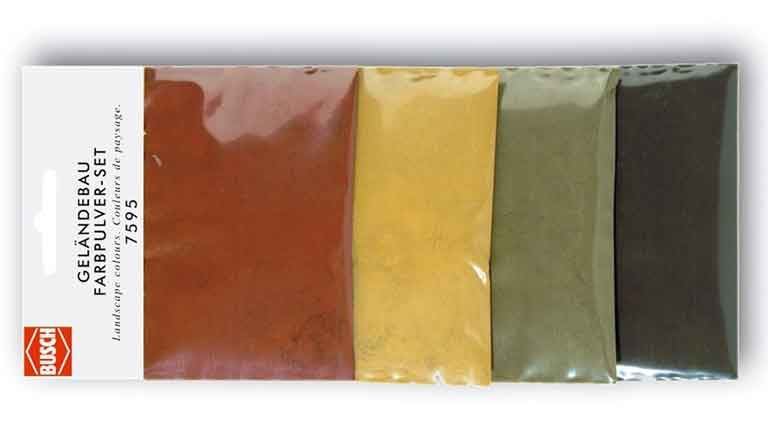 BUSCH 7595 Ландшафтная порошковая краска (набор 4 цвета), 1:10—1:1000 Сделано в Германии