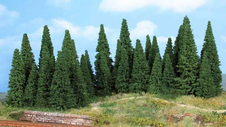 HEKI 2241 Пихты (35 деревьев ~50—120 мм), 1:72—1:120 сделано в Германии