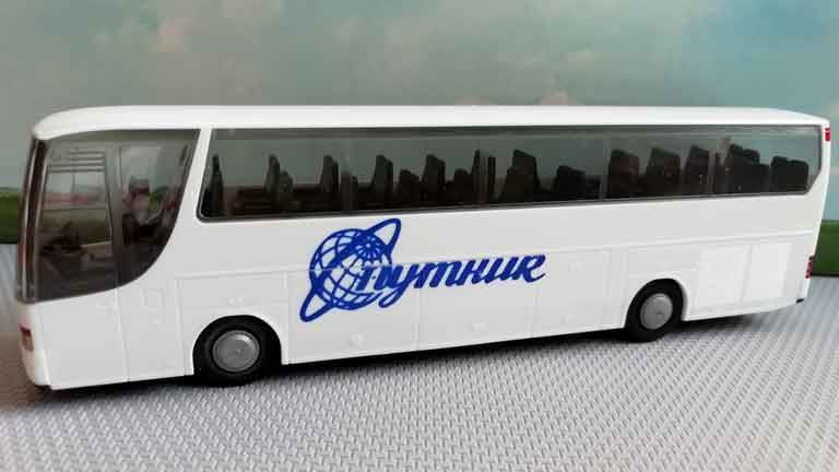 RUSAM-BUS-SETRA-S315-10 Экскурсионный автобус SETRA S315 «Спутник» (зеркала и дворники), 1:87
