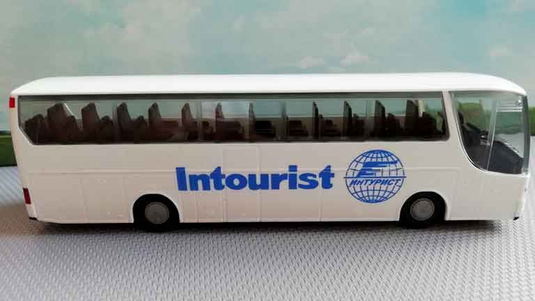 RUSAM-BUS-SETRA-S315-25 Экскурсионный автобус SETRA S315 HDH «Intourist» (зеркала и дворники), 1:87