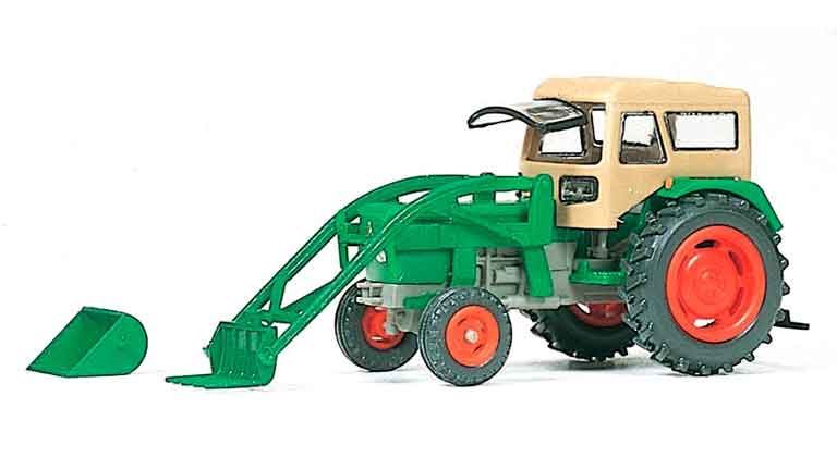 PREISER 17923 Сельскохозяйственный колёсный трактор Deutz® D 6206 с погрузчиком BAAS, 1:87