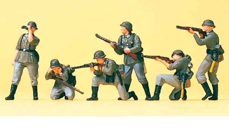 PREISER 16880 Пехота в бою (6 фигурок), 1:87, 1941—1945, Вермахт