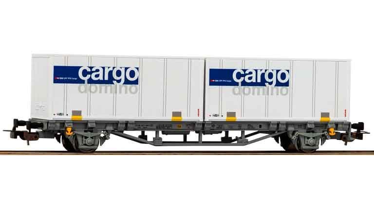 PIKO 58732 Фитинговая платформа с 2-мя 20" контейнерами «Cargo Domino», H0, V, SBB