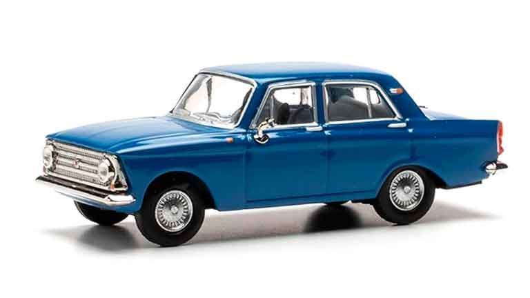 HERPA 024365-005 Автомобиль «Москвич 408» (синий), 1:87, 1964—1969, СССР
