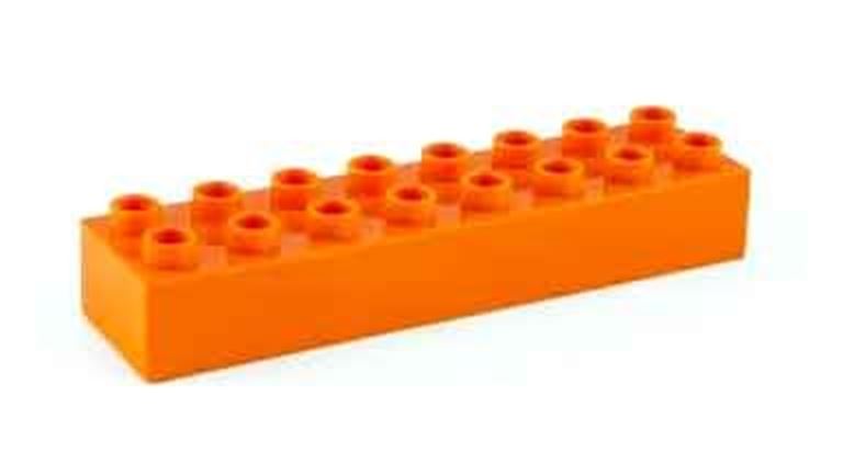CIDDI TOYS 10174-8 Блок 2 × 8 оранжевый (1 кирпичик) совместим с LEGO Duplo®