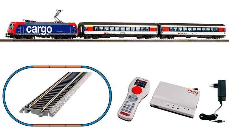 PIKO 59107 Цифровой стартовый набор «Пассажирский состав с электровозом», H0, VI, SBB, SmartControl WLAN