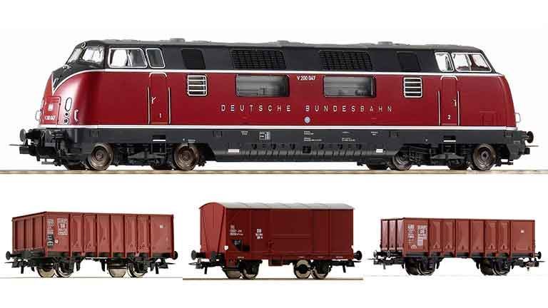 PIKO 59700-2-1 Товарный поезд (тепловоз V 200 и 3 вагона), H0, III, DB