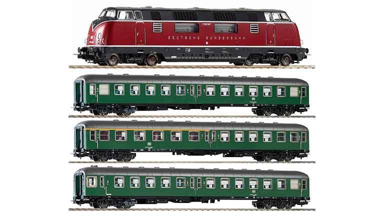 PIKO 59700-3pc Пассажирский поезд (тепловоз V 200 и 3 вагона), H0, IV, DB
