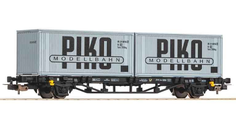 PIKO 27709 Фитинговая платформа с 2 × 20" контейнерами «PIKO», H0, IV, DR