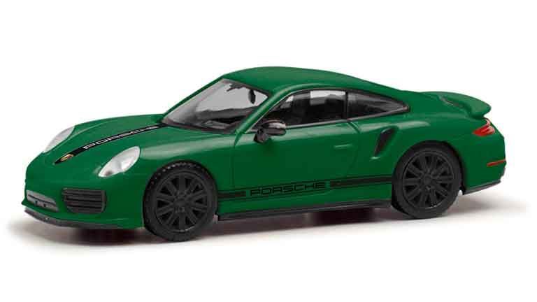 HERPA 420358 Спортивный автомобиль Porsche® 911 Turbo (зелёный), 1:87, 2016