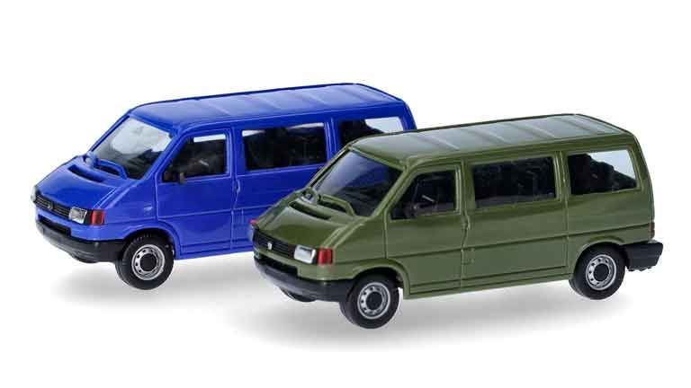 HERPA 012805-002 Микроавтобусы Volkswagen® T4 с плоской крышей (2 шт. для сборки), 1:87