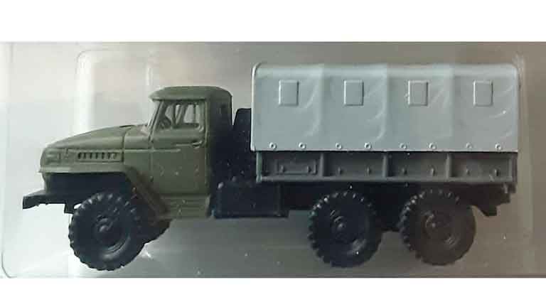 RUSAM-URAL-4320-16-995 Бортовой тягач УРАЛ покрытый тентом, 1:87, 1977, СССР