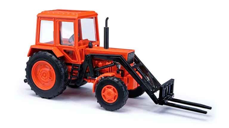 BUSCH 51308 Трактор Беларусь МТЗ-82 фронтальный вилочный погрузчик, 1:87, 1974, СССР