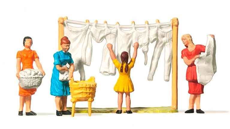 PREISER 14050 Прачки (4 фигурки и аксессуары), 1:87