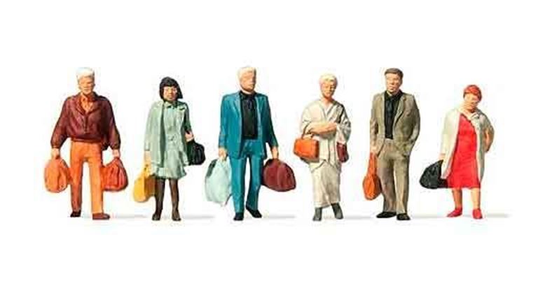 PREISER 14070 Прохожие на железной дороге (6 фигурок), 1:87