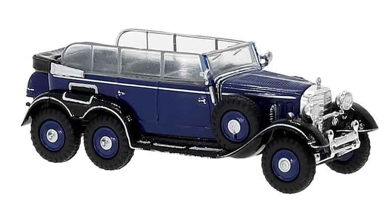BREKINA 21077 Автомобиль Mercedes-Benz® G4 с боковыми окнами (синий/черный), 1:87, 1938