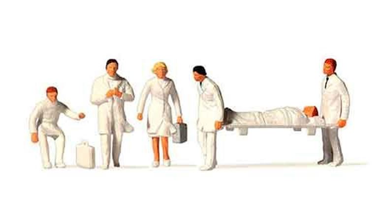 PREISER 10101 Бригада врачей скорой помощи (6 фигурок), 1:87