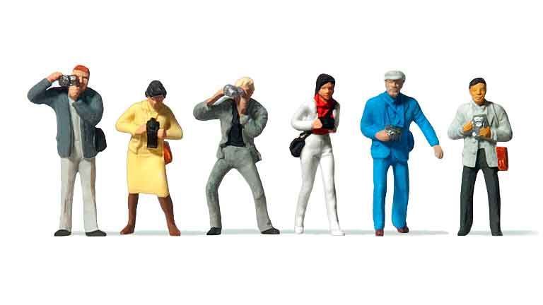 PREISER 14080 Фотографы, туристы (6 фигурок), 1:87