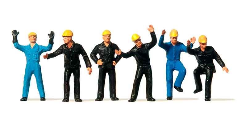 PREISER 14105 Железнодорожные маневровые рабочие (6 фигурок), 1:87