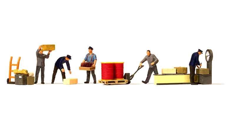 PREISER 10581 На товарной станции (набор эксклюзивных фигурок и принадлежности), 1:87, III