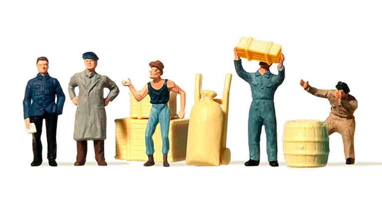 PREISER 14147 На товарном складе (набор фигурок и принадлежности), 1:87