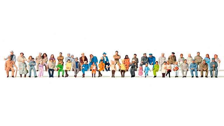 PREISER 14416 Сидящие пассажиры (48 фигурок), 1:87