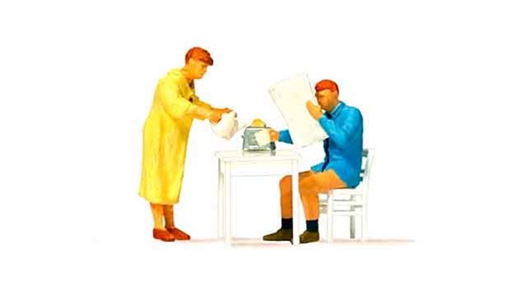 PREISER 28116 «Завтрак» (2 эксклюзивные фигурки и аксессуары), 1:87