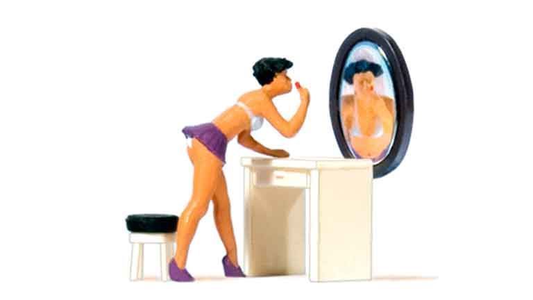 PREISER 28206 За туалетным столиком (эксклюзивная фигурка и принадлежности), 1:87