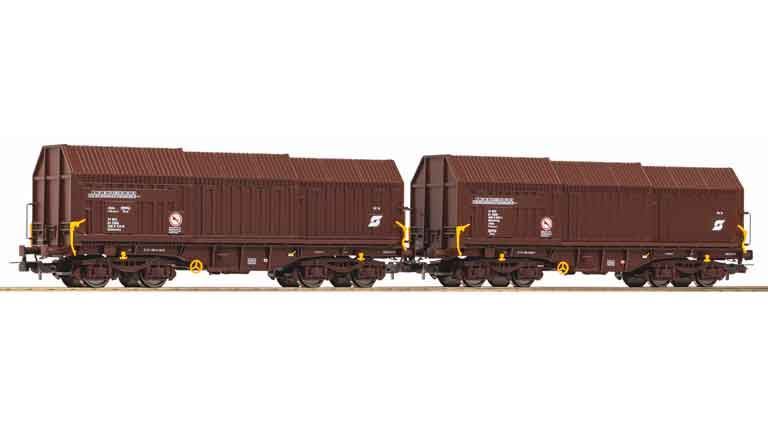 PIKO 28317 Платформы Shimmns с телескопической крышей (2 вагона), H0, IV, ÖBB