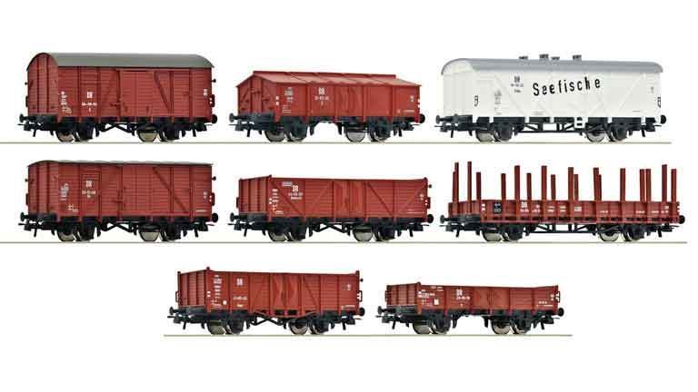 ROCO 67127 Грузовой состав (8 вагонов), H0, III, DR