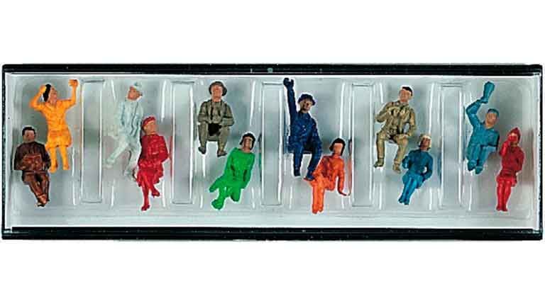 FLEISCHMANN 647001 Набор фигур «Пассажиры» (12 сидящих фигурок), 1:87