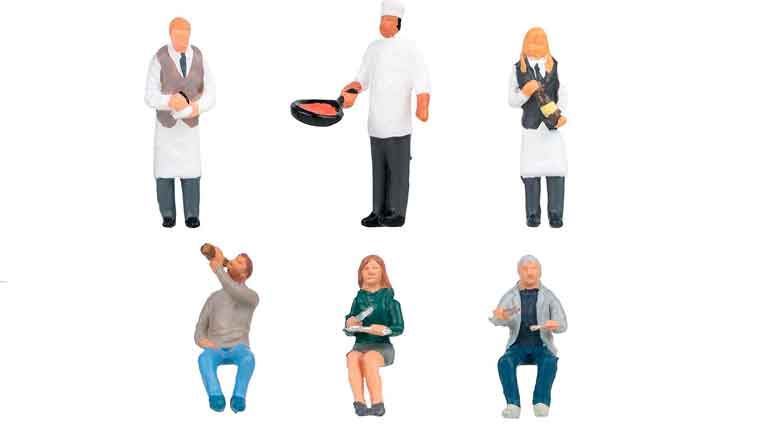 FALLER 151704 Официанты и посетители ресторана (6 фигурок), 1:87