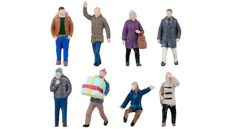 FALLER 151711 Туристы в зимней одежде (8 фигурок), 1:87