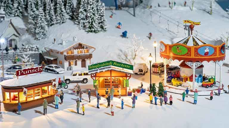 FALLER 190143 Карусель и новогодние киоски (2 шт.), 1:87, 1978–1985