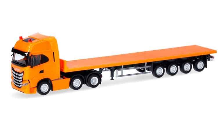 HERPA 318259 Седельный тягач Iveco® S-Way с полуприцепом (оранжевый), 1:87