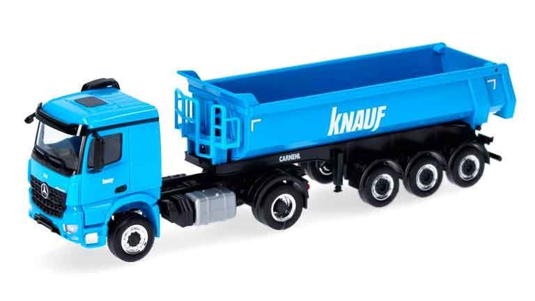 HERPA 319096 Седельный тягач Mercedes-Benz® Arocs с полуприцепом-самосвалом «Knauf», 1:87